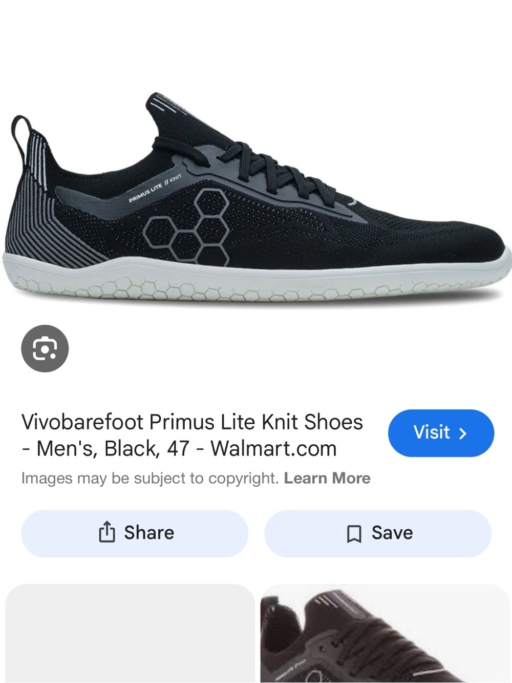 Vivo barefoot womans Primus Lite Knit Shoe - Black and Gray